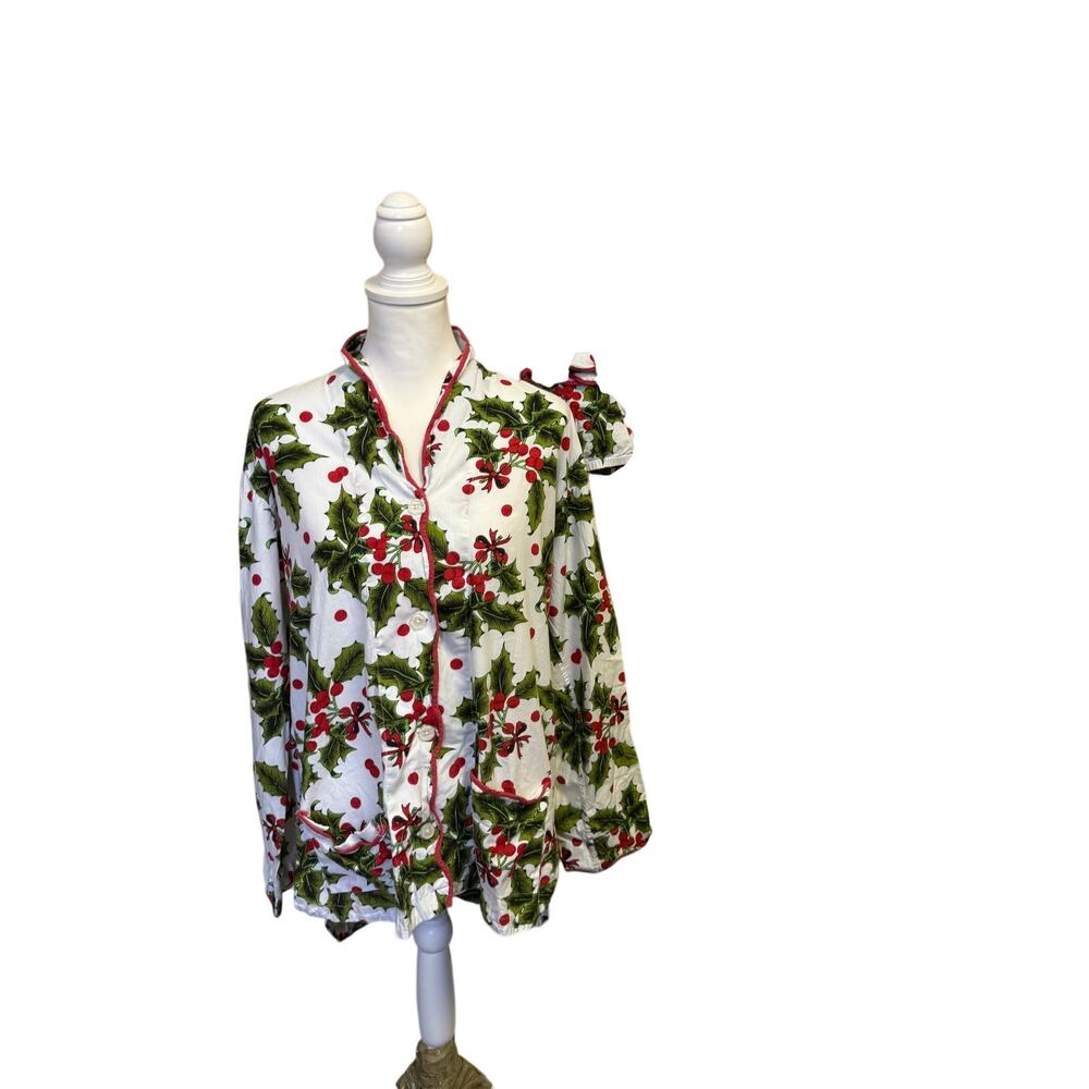 Heidi Carey 100%cotton holly berry christmas Pajama set womens Large - Picture 2 of 9